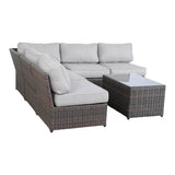 4 - Person Handwoven Brown Wicker Outdoor Seating Set - Serenova - Omega Lifestyles