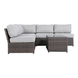 4 - Person Handwoven Brown Wicker Outdoor Seating Set - Serenova - Omega Lifestyles