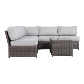 4-Person Handwoven Brown Wicker Outdoor Seating Set - Omega Lifestyles