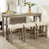 4-Piece Bar Table Set With USB Power Outlet And Stools - Omega Lifestyles