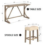 4-Piece Brown Bar Table Set With Power Outlet And Stools - Omega Lifestyles