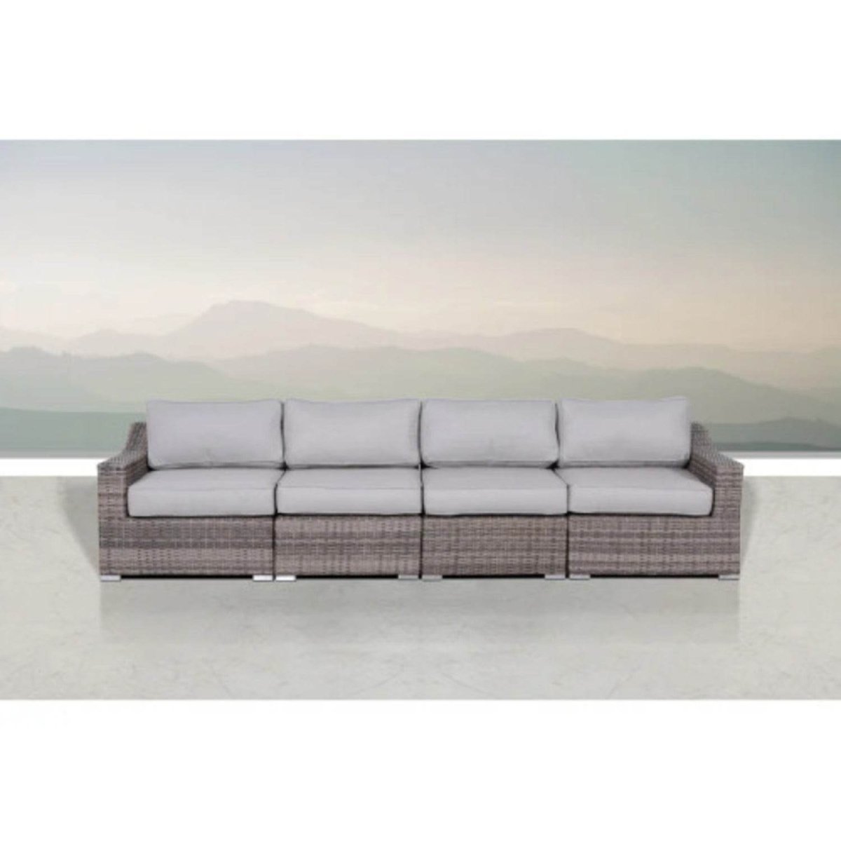 4 - Piece Fully Assembled Rattan Wicker Sectional Seating Set - Serenova - Omega Lifestyles