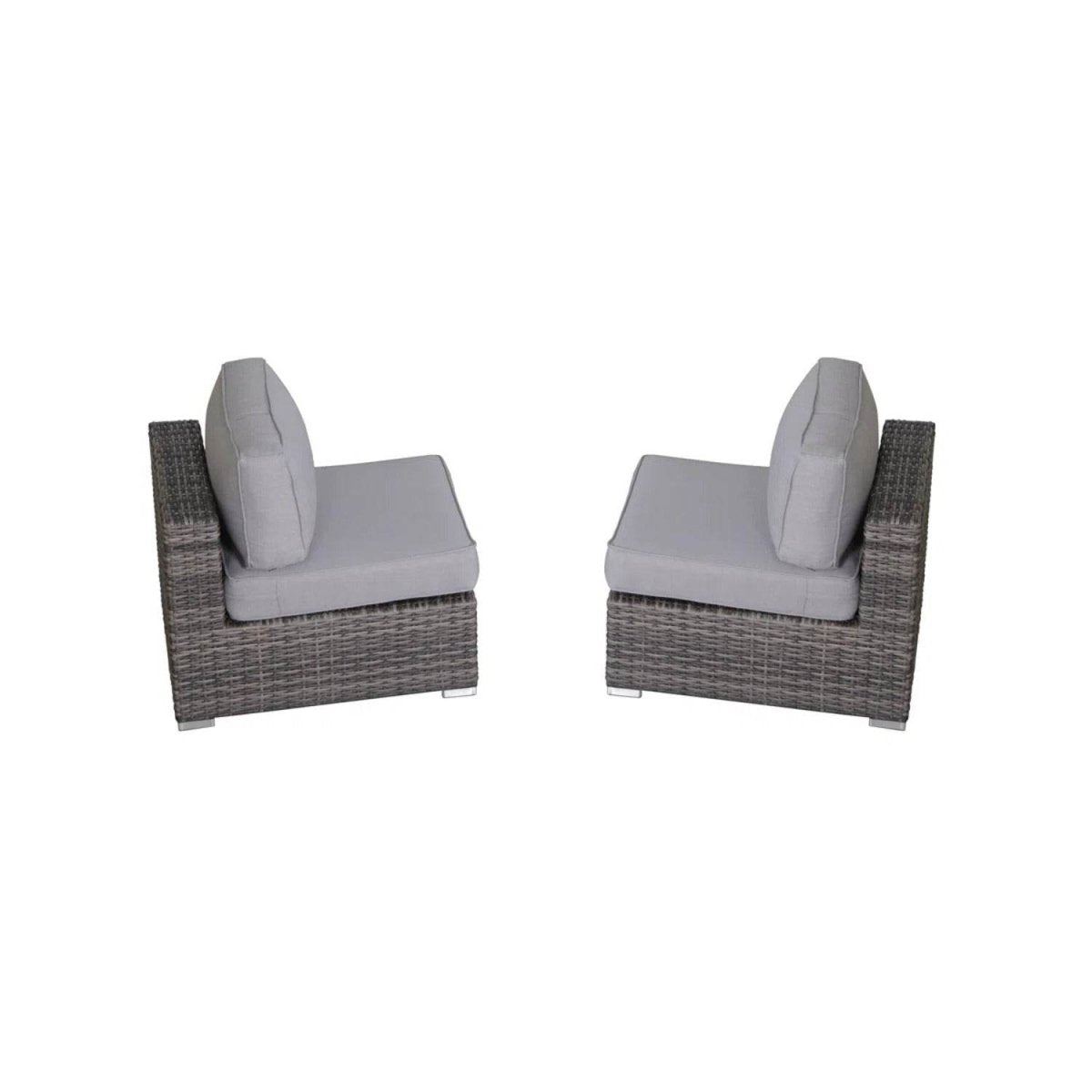 4 - Piece Modern Gray Rattan Wicker Seating Group With Cushions - Serenova - Omega Lifestyles