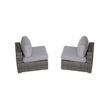 4 - Piece Modern Gray Rattan Wicker Seating Group With Cushions - Serenova - Omega Lifestyles