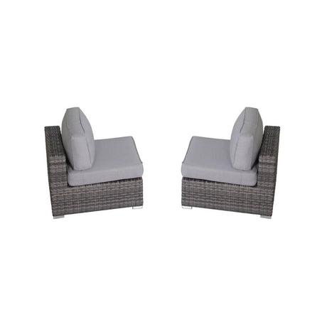 4 - Piece Modern Gray Rattan Wicker Seating Group With Cushions - Serenova - Omega Lifestyles