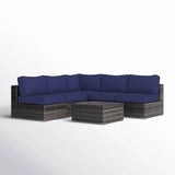 4 - Piece Outdoor Brown Wicker Sectional Sofa Set - Serenova - Omega Lifestyles