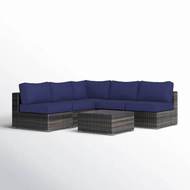 4-Piece Outdoor Brown Wicker Sectional Sofa Set - Omega Lifestyles