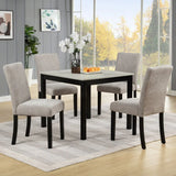 5-Piece Industrial Concrete-Effect Rubberwood Dining Set - Omega Lifestyles