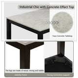 5-Piece Industrial Concrete-Effect Rubberwood Dining Set - Omega Lifestyles