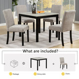5-Piece Industrial Concrete-Effect Rubberwood Dining Set - Omega Lifestyles