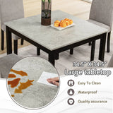 5-Piece Industrial Concrete-Effect Rubberwood Dining Set - Omega Lifestyles