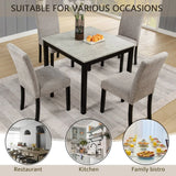 5-Piece Industrial Concrete-Effect Rubberwood Dining Set - Omega Lifestyles