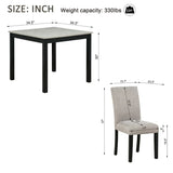 5-Piece Industrial Concrete-Effect Rubberwood Dining Set - Omega Lifestyles