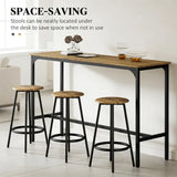 5-Piece Industrial Metal Frame Bar Table And Stools Set - Omega Lifestyles