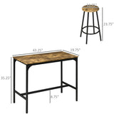 5-Piece Industrial Metal Frame Bar Table And Stools Set - Omega Lifestyles