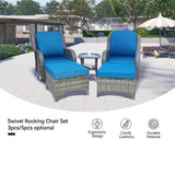 5 - Piece Modern Rattan Outdoor Swivel Rocker Patio Set - Serenova - Omega Lifestyles