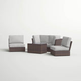 5 - Piece Outdoor Weather Resistant Resin Wicker Sofa Set With Cushions - Serenova - Omega Lifestyles
