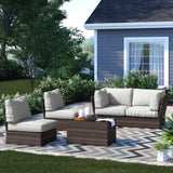 5 - Piece Outdoor Weather Resistant Resin Wicker Sofa Set With Cushions - Serenova - Omega Lifestyles