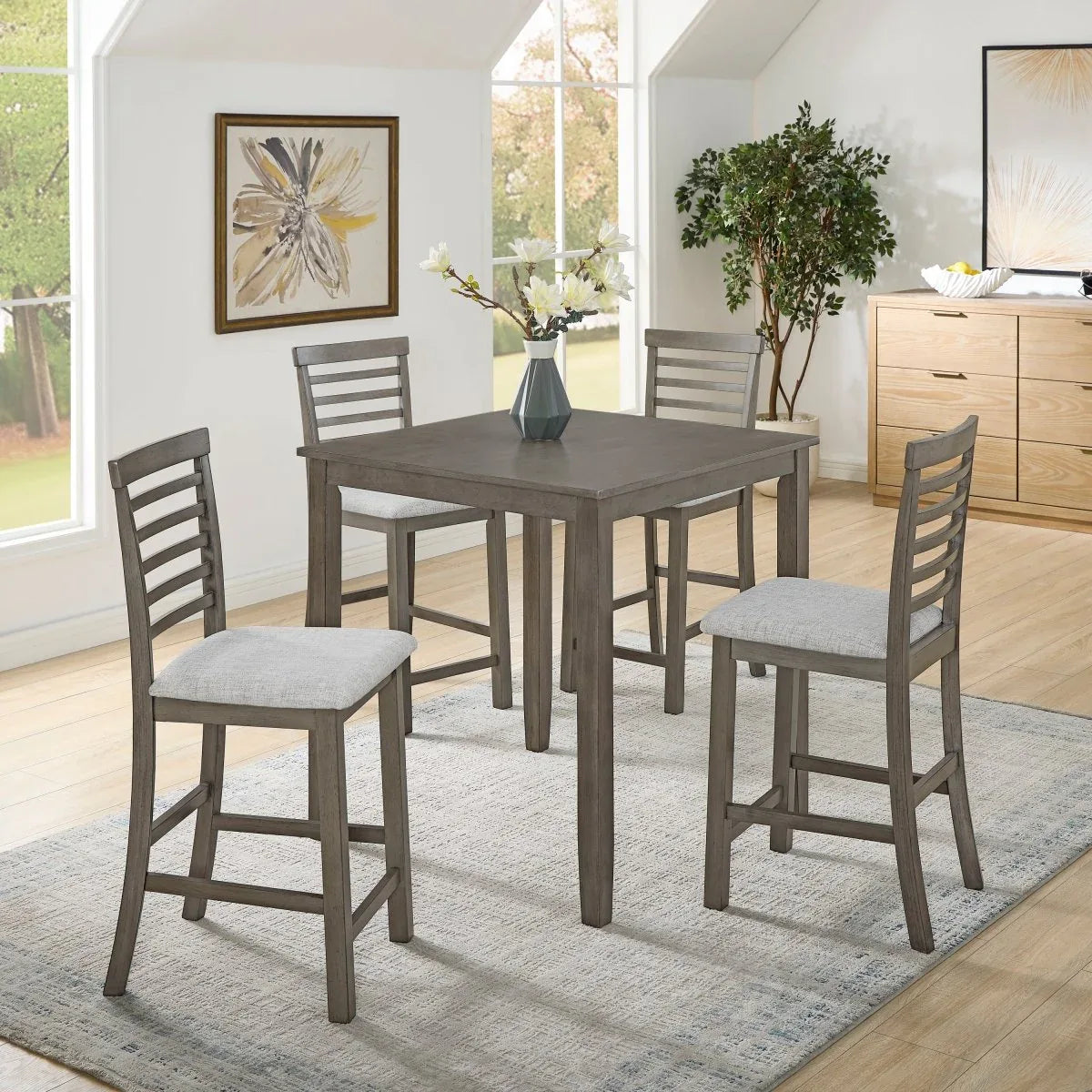 5-Piece Retro Style Dining Table And Chairs Set - Omega Lifestyles