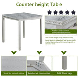 5-Piece Silver Grey Counter Height Dining Table Set - Omega Lifestyles