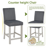 5-Piece Silver Grey Counter Height Dining Table Set - Omega Lifestyles