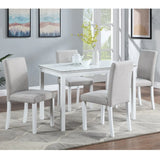 5-Piece Solid Wood Dining Table Set With Upholstered Chairs - Omega Lifestyles