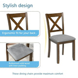 5-Piece Walnut Solid Wood Dining Table Set with Chairs - Omega Lifestyles