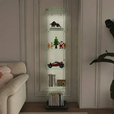 5-Tier Black Tempered Glass Display Cabinet With LED Lighting - Omega Lifestyles