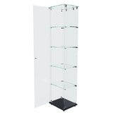5-Tier Black Tempered Glass Display Cabinet With LED Lighting - Omega Lifestyles