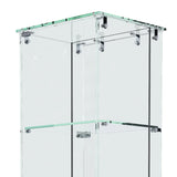 5-Tier Black Tempered Glass Display Cabinet With LED Lighting - Omega Lifestyles