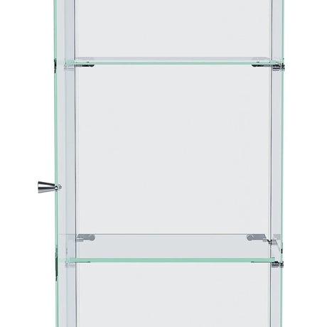 5-Tier Black Tempered Glass Display Cabinet With LED Lighting - Omega Lifestyles