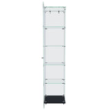 5-Tier Black Tempered Glass Display Cabinet With LED Lighting - Omega Lifestyles