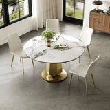 53-Inch Round Sintered Stone 5-Piece Dining Set - Omega Lifestyles