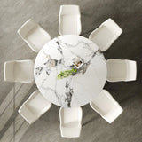 53-Inch Round Sintered Stone 5-Piece Dining Set - Omega Lifestyles