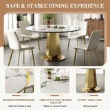 53-Inch Round Sintered Stone 5-Piece Dining Set - Omega Lifestyles