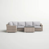 6 - Piece Outdoor Wicker Sectional Seating Set With Cushions - Serenova - Omega Lifestyles