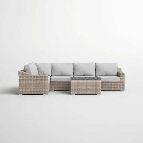 6 - Piece Outdoor Wicker Sectional Seating Set With Cushions - Serenova - Omega Lifestyles