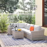 6 - Piece Outdoor Wicker Sectional Seating Set With Cushions - Serenova - Omega Lifestyles