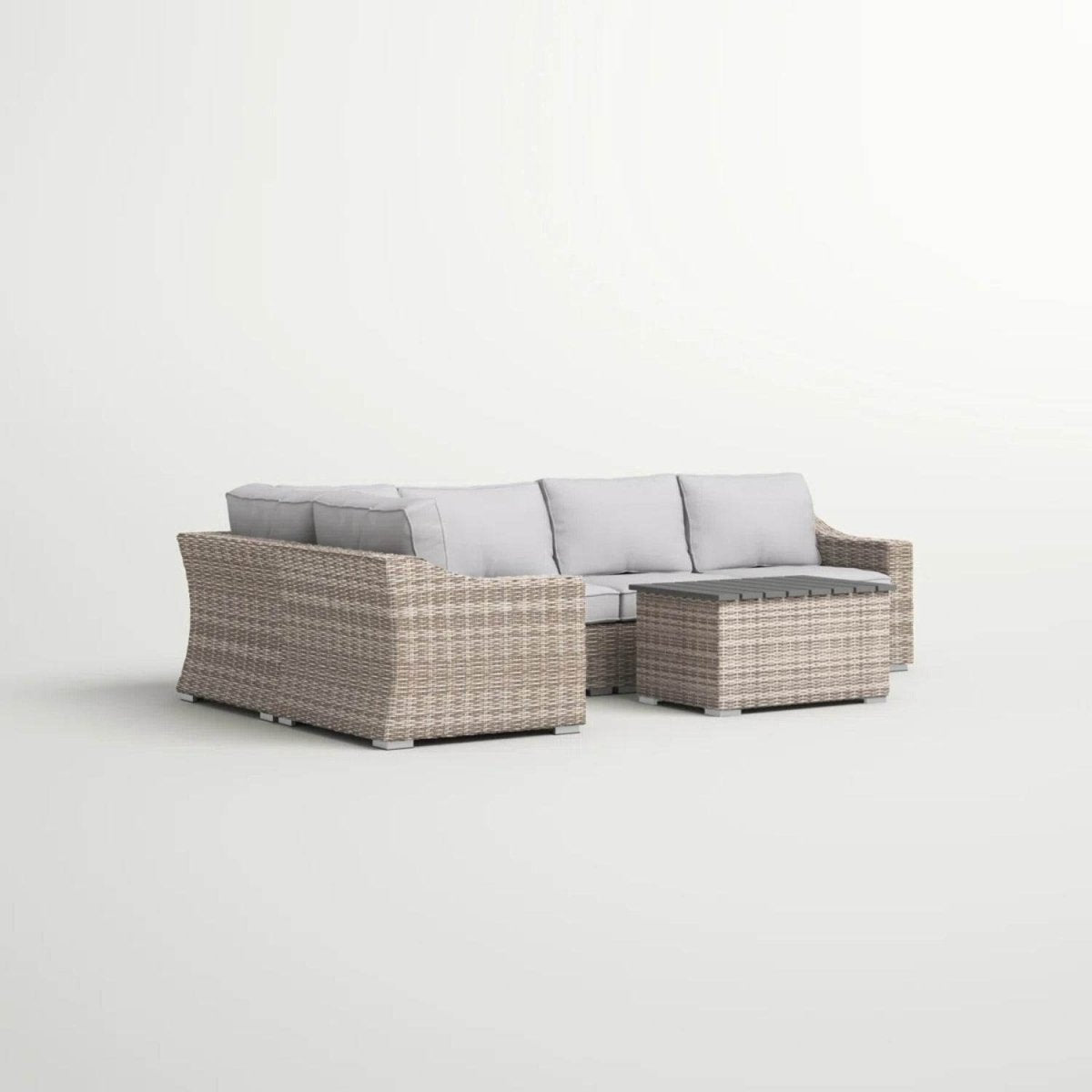 6 - Piece Outdoor Wicker Sectional Seating Set With Cushions - Serenova - Omega Lifestyles