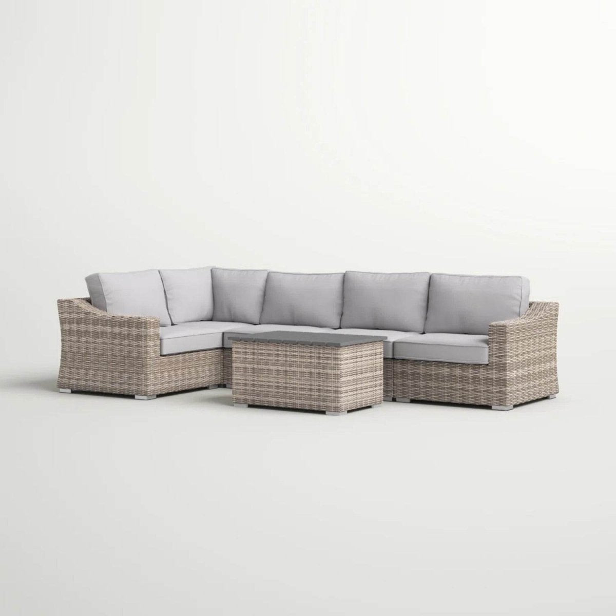 6 - Piece Outdoor Wicker Sectional Seating Set With Cushions - Serenova - Omega Lifestyles