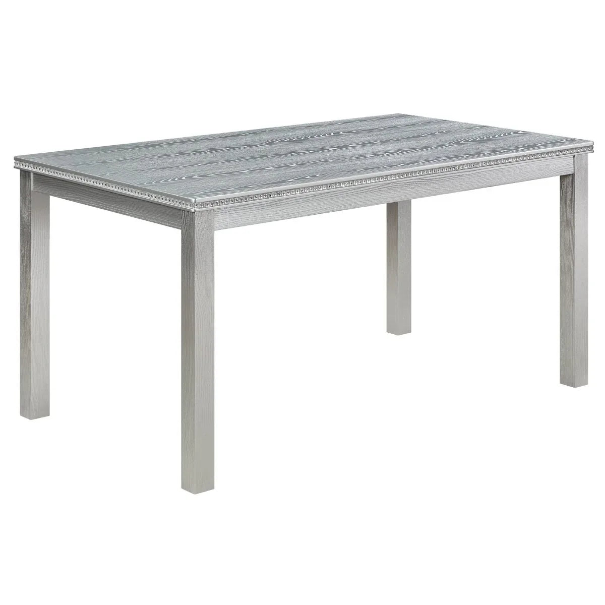 6-Piece Silver Grey Wooden Dining Table Set With Chairs - Omega Lifestyles