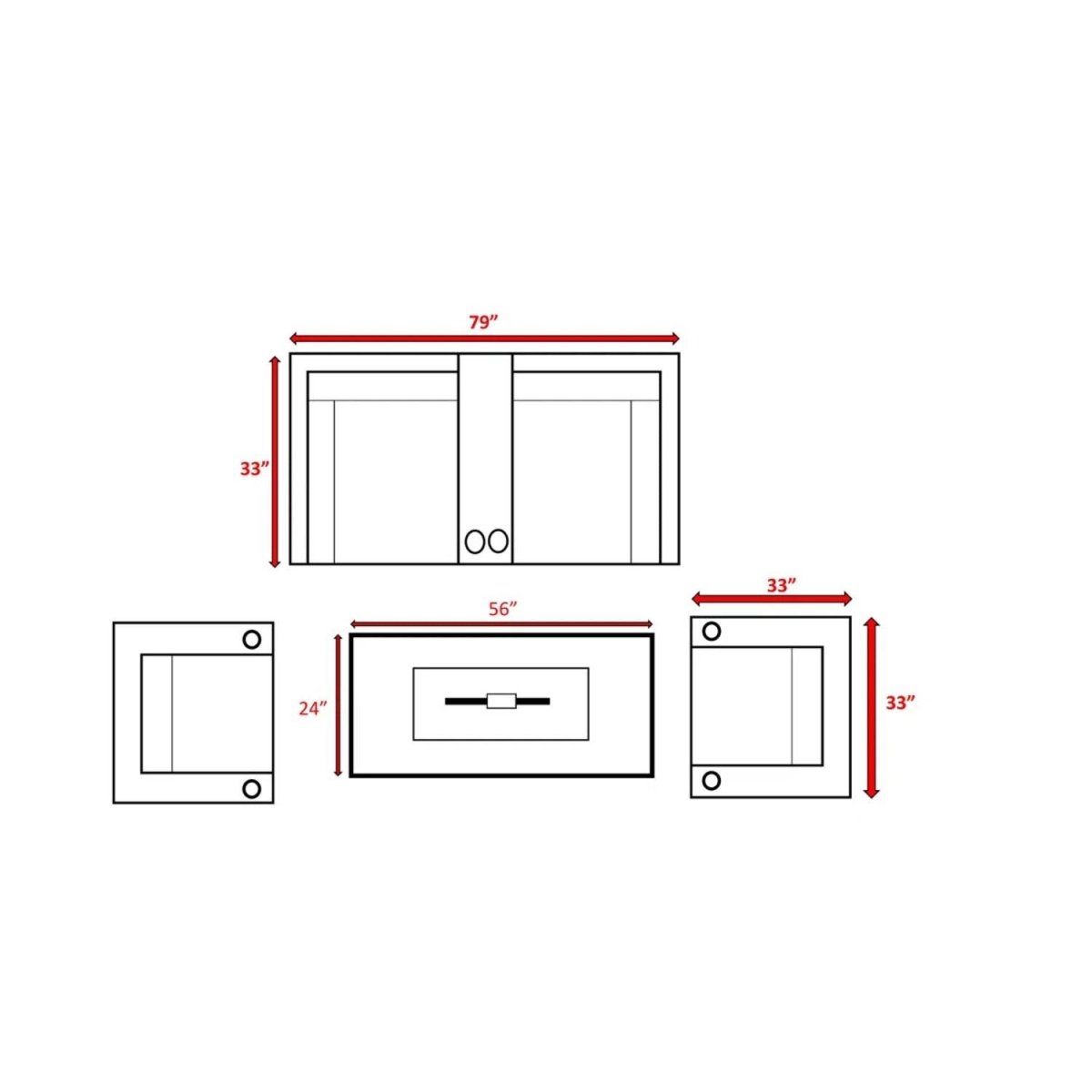 6 - Piece Weather - Resistant Wicker Outdoor Seating Set With Fire Pit - Serenova - Omega Lifestyles