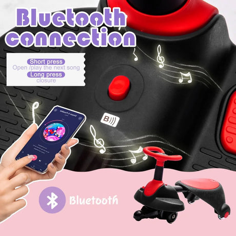 6V Kids Ride-On Electric Wiggle Car With Bluetooth - Omega Lifestyles