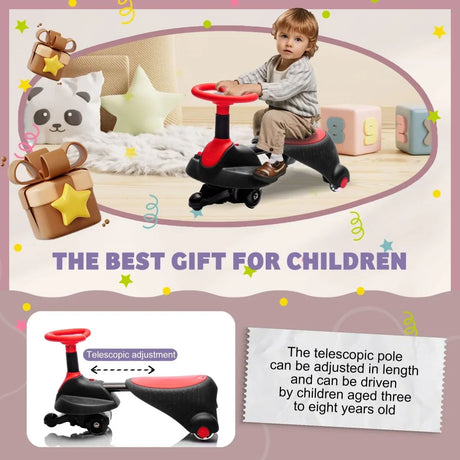 6V Kids Ride-On Electric Wiggle Car With Bluetooth - Omega Lifestyles