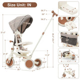 7-in-1 Multifunctional Foldable Baby Tricycle With Canopy - Omega Lifestyles