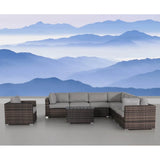 7 - Person Fully Assembled HDPE Wicker Outdoor Seating Group - Serenova - Omega Lifestyles