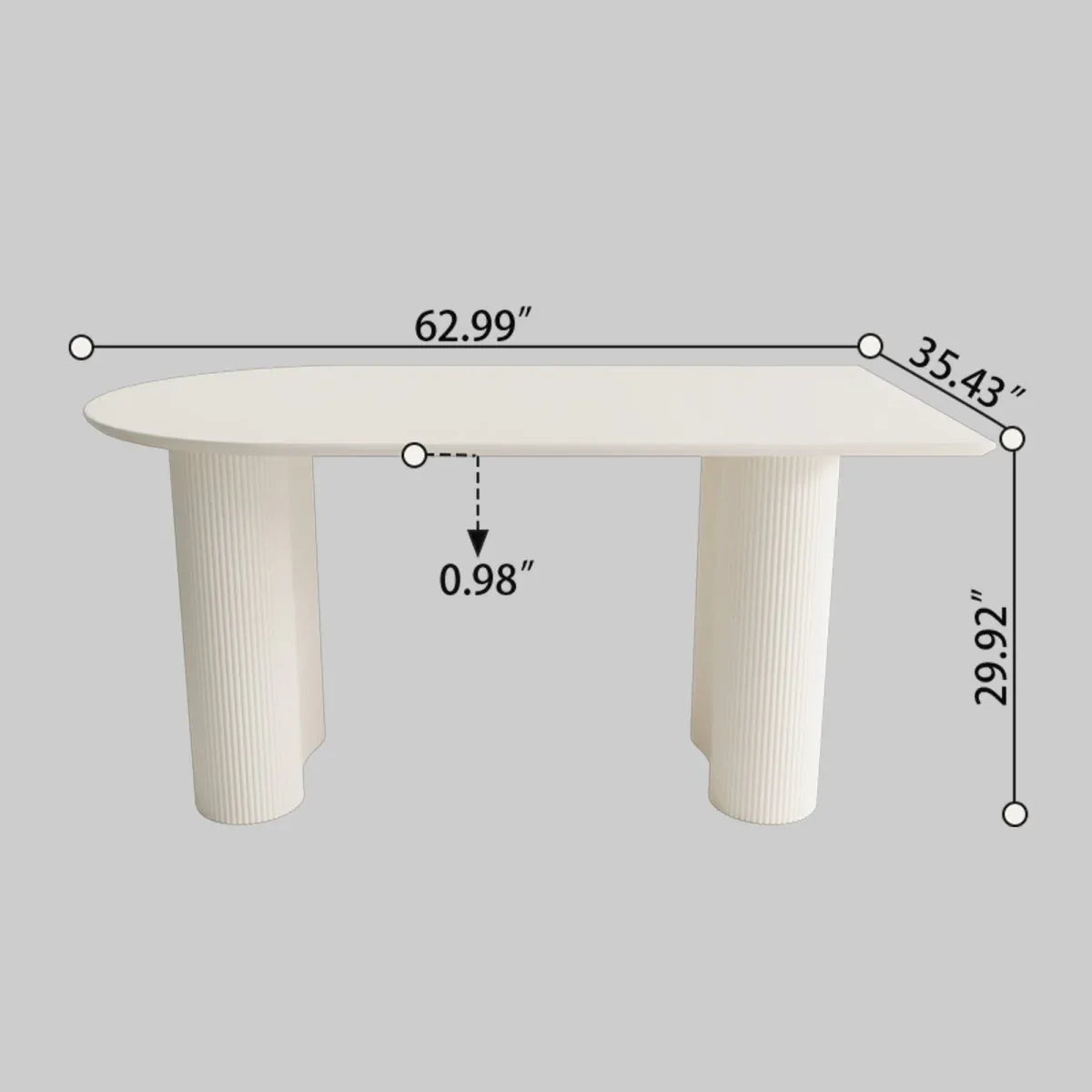 7-Piece Cream MDF Dining Table And Armless PU Chair Set - Omega Lifestyles