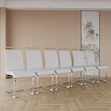 7-Piece Cream MDF Dining Table And Armless PU Chair Set - Omega Lifestyles