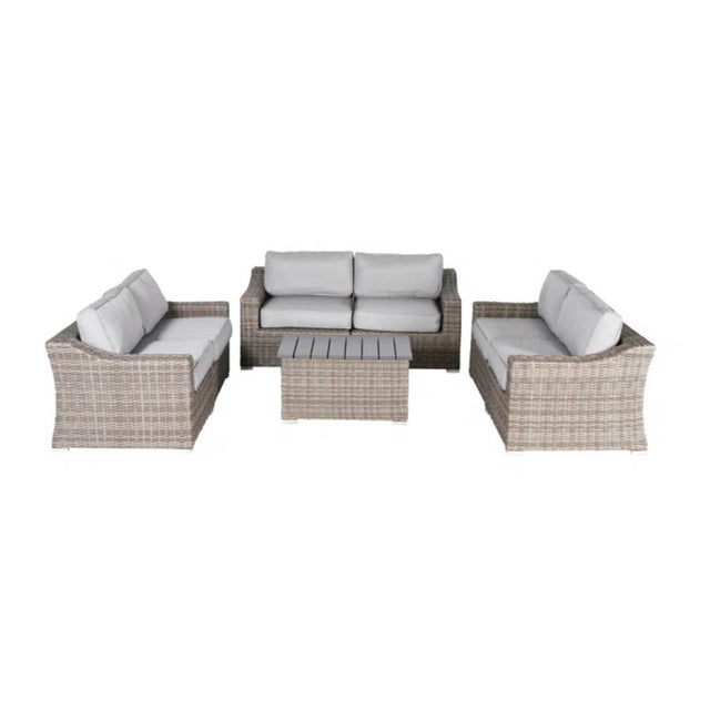 7 - Piece Fully Assembled Weather - Resistant Wicker Patio Sofa Set - Serenova - Omega Lifestyles