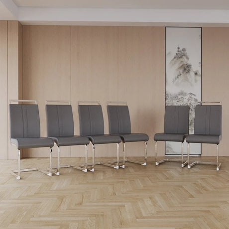 7-Piece Modern Cream MDF Dining Table And Chairs Set - Omega Lifestyles